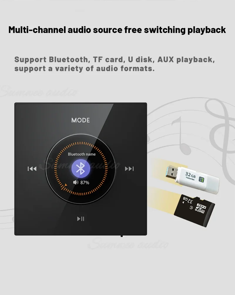 86 New item hifi professional smart wall mount stereo Background Music System speaker sets bluetooth mini in wall amplifier
