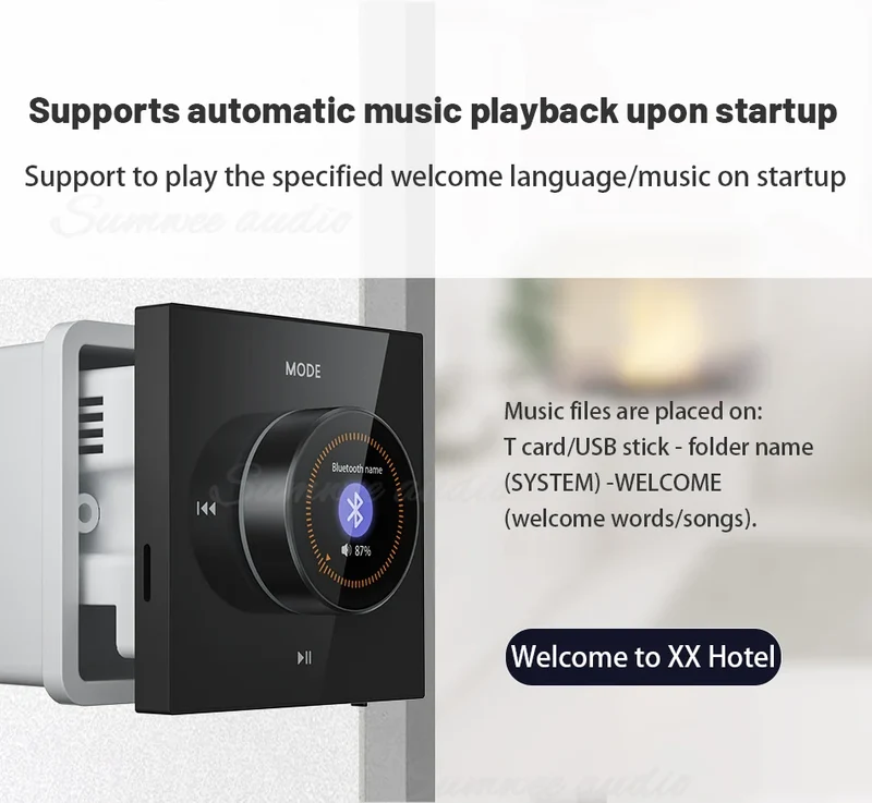 86 New item hifi professional smart wall mount stereo Background Music System speaker sets bluetooth mini in wall amplifier