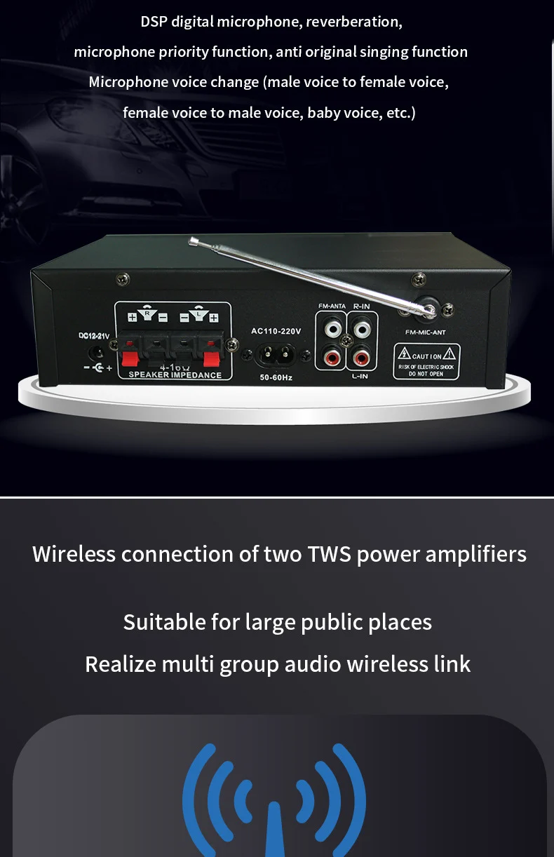 G-919H 1000W Home Power Amplifiers Audio Bluetooth Amplificador Subwoofer Speakers Theater Audio Sound System 220V/110V FM