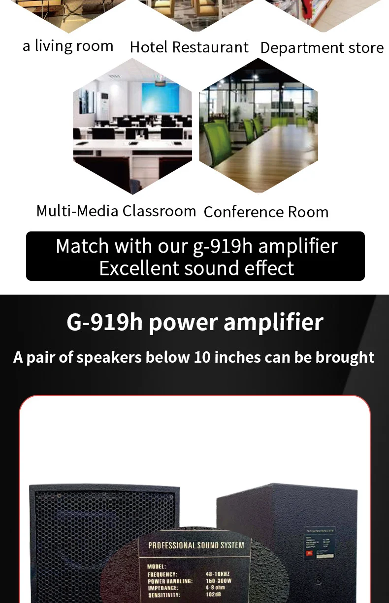 G-919H 1000W Home Power Amplifiers Audio Bluetooth Amplificador Subwoofer Speakers Theater Audio Sound System 220V/110V FM