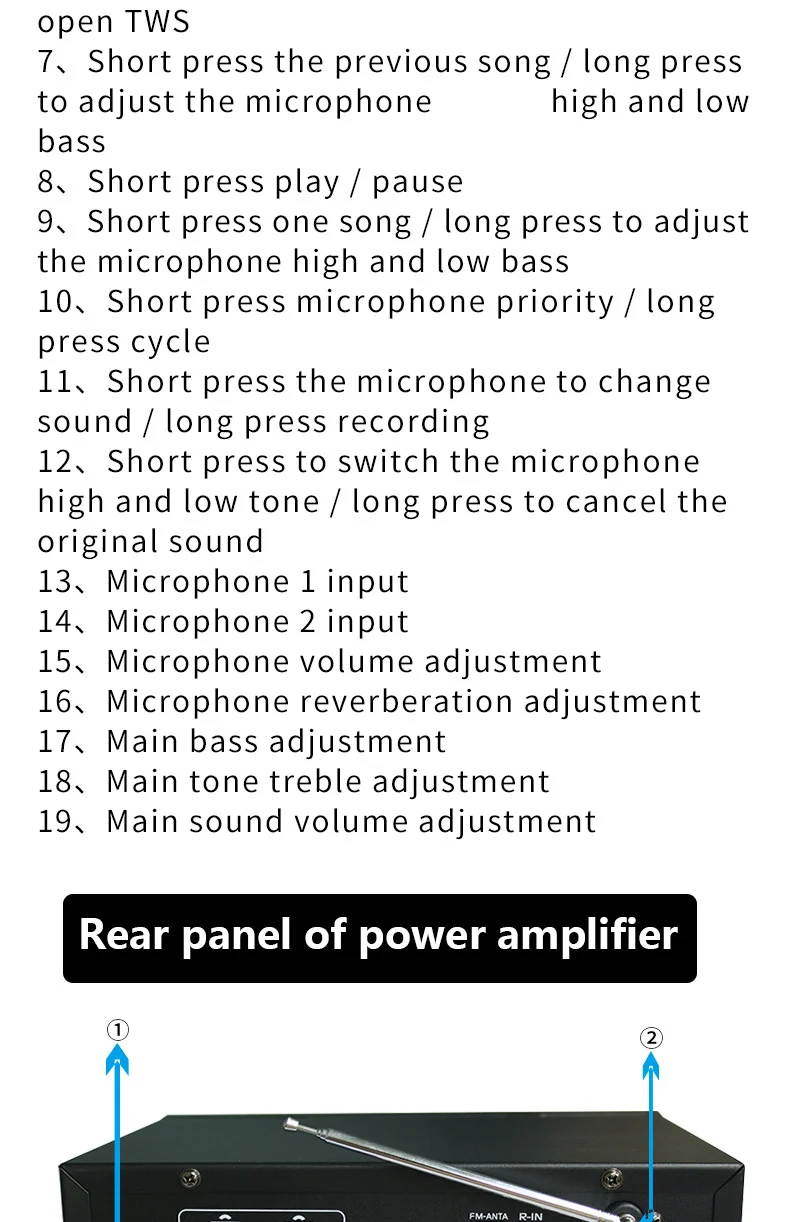 G-919H 1000W Home Power Amplifiers Audio Bluetooth Amplificador Subwoofer Speakers Theater Audio Sound System 220V/110V FM