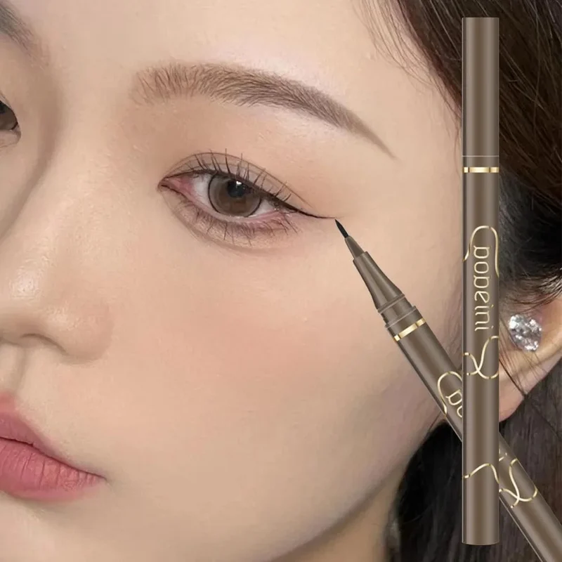 Waterproof Quick-drying Liquid Eyeliner/ultra-fine Matte Black Brown/long-lasting Silkworm Eyeliner/eye Makeup/gifts