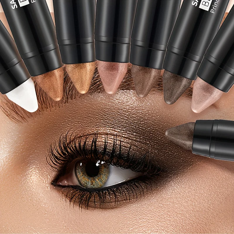 7-color waterproof eye shadow stick, pearlescent matte treatment, to create a natural and lasting eye makeup flash.