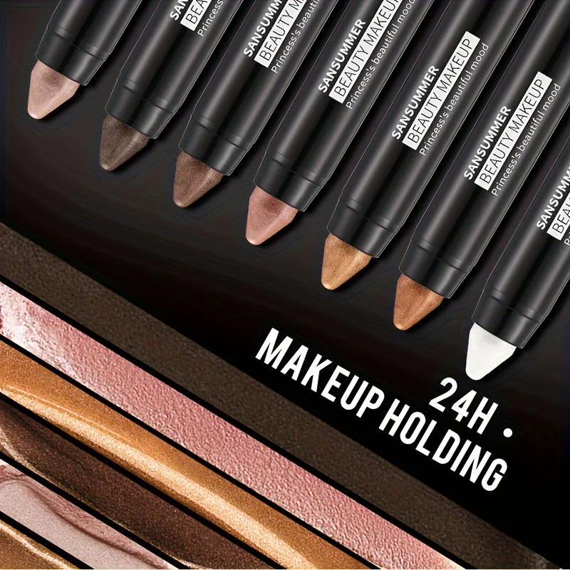 7-color waterproof eye shadow stick, pearlescent matte treatment, to create a natural and lasting eye makeup flash.