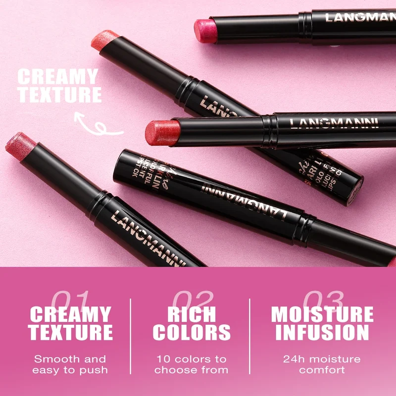 Diamond Pearlescent Lipstick Waterproof Long Lasting Non-stick Cup Matte Velvet Shiny Lipsticks Red Sexy Lips Makeup Cosmetics
