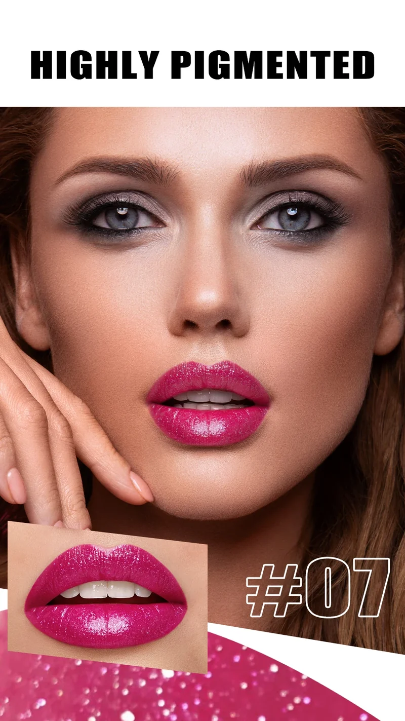 Diamond Pearlescent Lipstick Waterproof Long Lasting Non-stick Cup Matte Velvet Shiny Lipsticks Red Sexy Lips Makeup Cosmetics