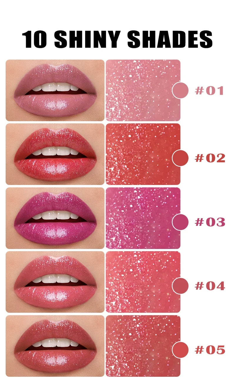 Diamond Pearlescent Lipstick Waterproof Long Lasting Non-stick Cup Matte Velvet Shiny Lipsticks Red Sexy Lips Makeup Cosmetics