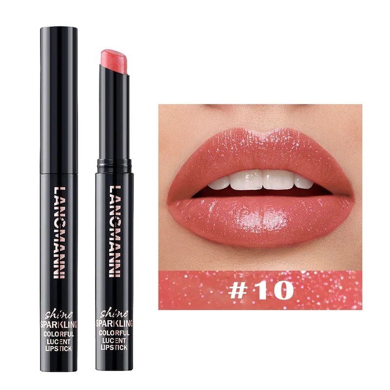 Diamond Pearlescent Lipstick Waterproof Long Lasting Non-stick Cup Matte Velvet Shiny Lipsticks Red Sexy Lips Makeup Cosmetics