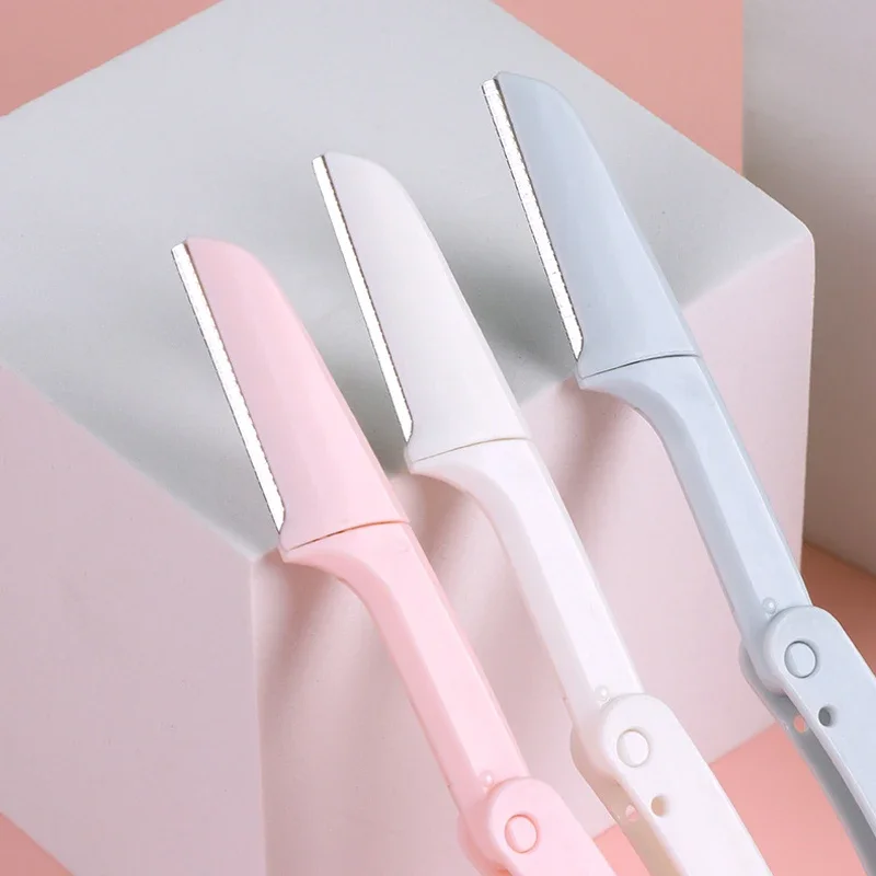 3pcs Fold Eyebrow Trimmer Scissors Hair Remover Eyebrow Comb Razor Eyebrow Clip Makeup Tools Face Razor for Women
