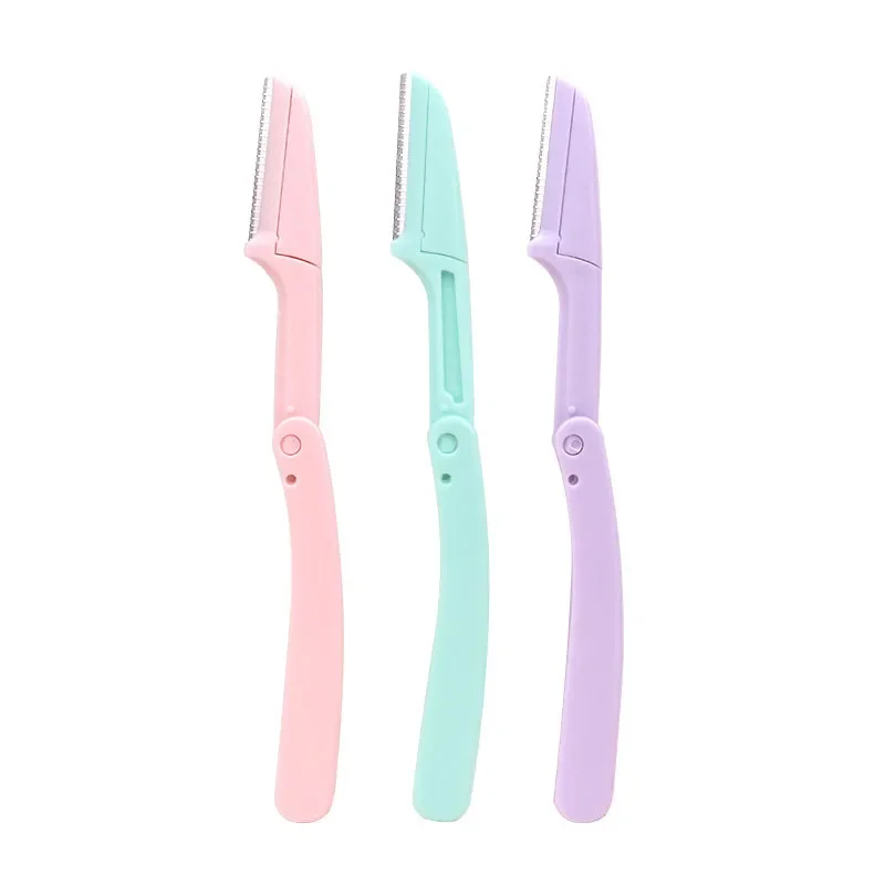 3pcs Fold Eyebrow Trimmer Scissors Hair Remover Eyebrow Comb Razor Eyebrow Clip Makeup Tools Face Razor for Women