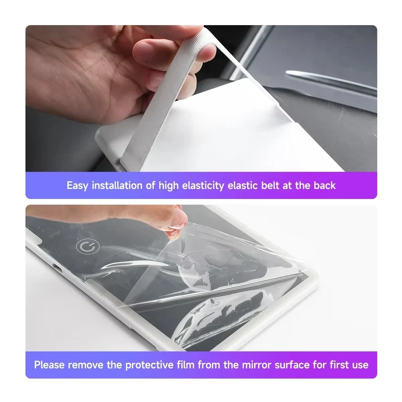 Car interior mirror, sun visor, LED high-definition makeup mirror, 3-mode touch screen adjustment,USBcharging,car makeup mirror