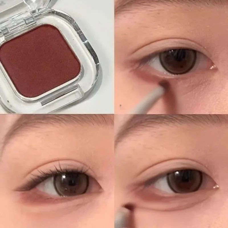 Red Brown Eyeshadow Palette Multifunctional Makeup Palette Silky Matte Coral Red Eyeliner Silkworm Lower Shadow Eyeliner Makeup