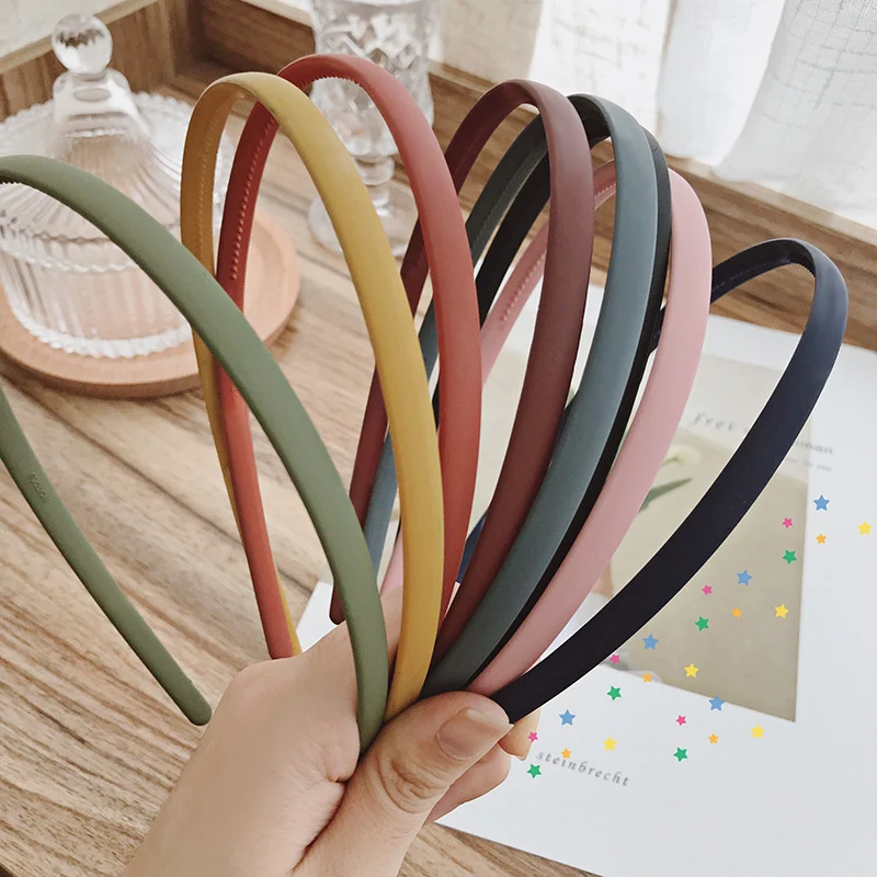 New Thin Edge Frosted Hair Hoop Non-slip with Teeth Candy Color Girls Wash A Face Makeup Hair Band Korean Hair Accessories