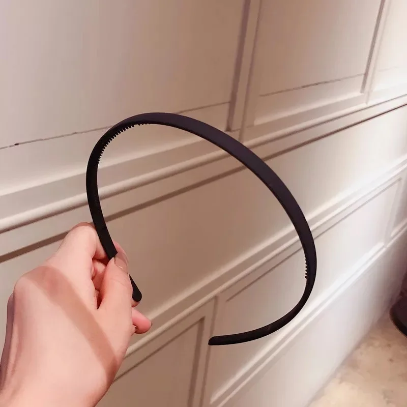 New Thin Edge Frosted Hair Hoop Non-slip with Teeth Candy Color Girls Wash A Face Makeup Hair Band Korean Hair Accessories
