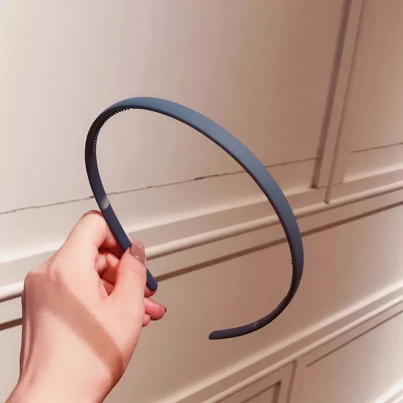 New Thin Edge Frosted Hair Hoop Non-slip with Teeth Candy Color Girls Wash A Face Makeup Hair Band Korean Hair Accessories
