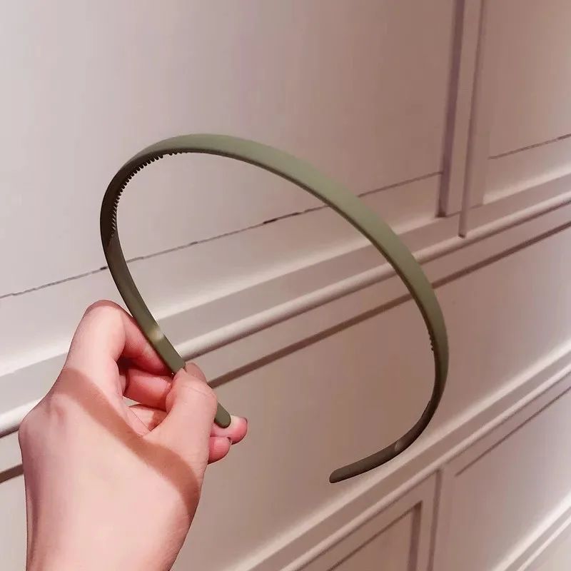 New Thin Edge Frosted Hair Hoop Non-slip with Teeth Candy Color Girls Wash A Face Makeup Hair Band Korean Hair Accessories