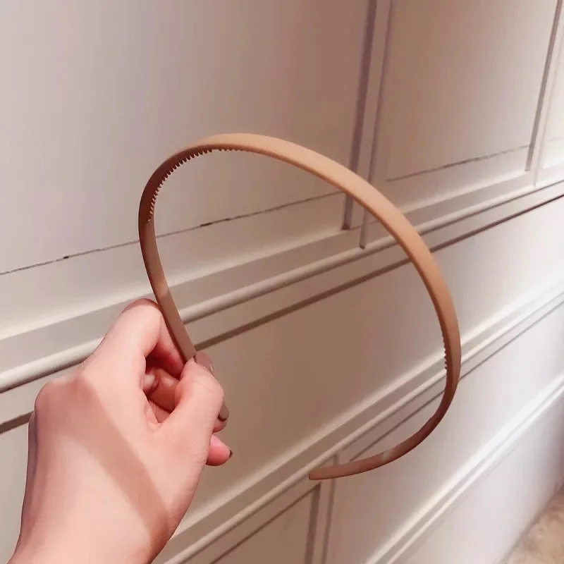 New Thin Edge Frosted Hair Hoop Non-slip with Teeth Candy Color Girls Wash A Face Makeup Hair Band Korean Hair Accessories