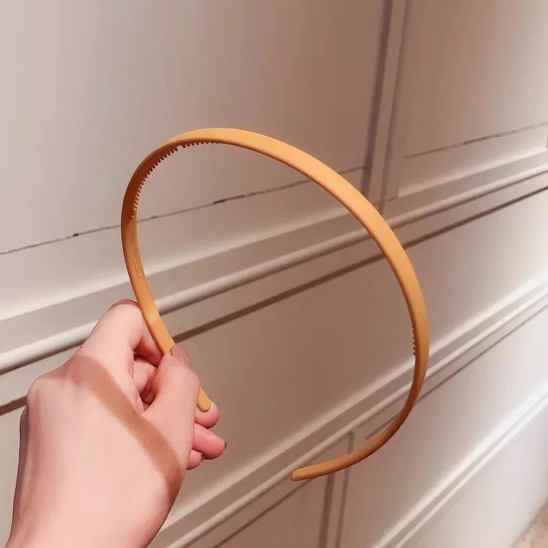New Thin Edge Frosted Hair Hoop Non-slip with Teeth Candy Color Girls Wash A Face Makeup Hair Band Korean Hair Accessories