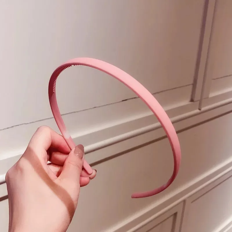New Thin Edge Frosted Hair Hoop Non-slip with Teeth Candy Color Girls Wash A Face Makeup Hair Band Korean Hair Accessories