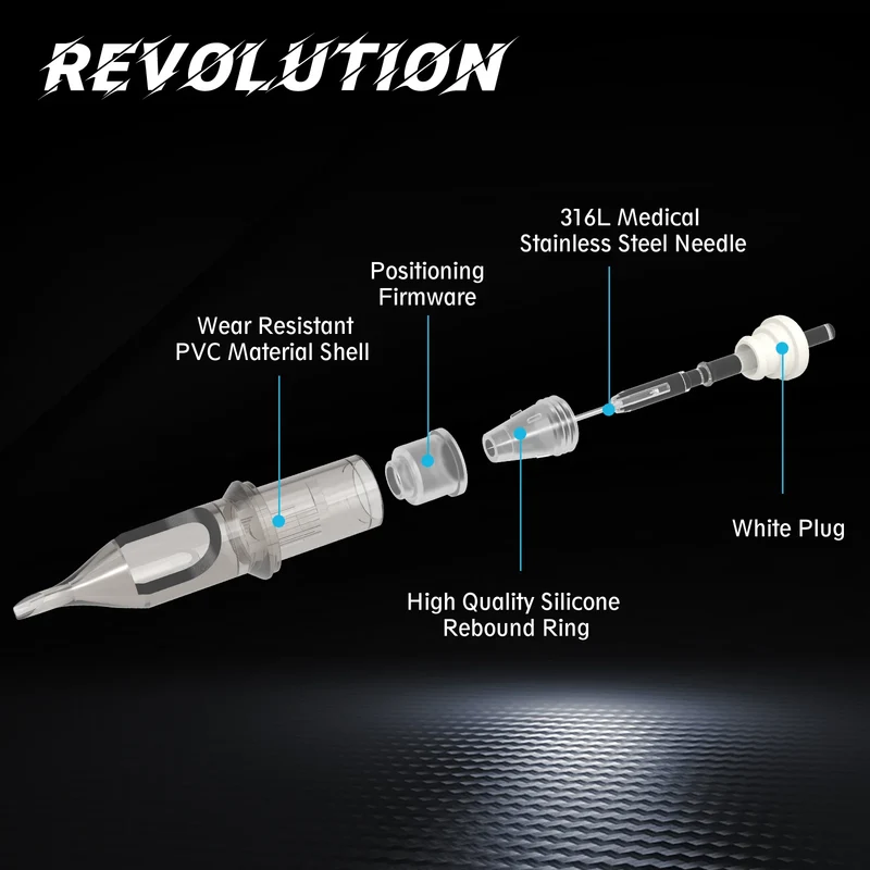 20pcs Mixed EZ Revolution Cartridge Tattoo Needles Disposable Needles RL RS RM Magnum for Tattoo Machine Pen Permanent Makeup