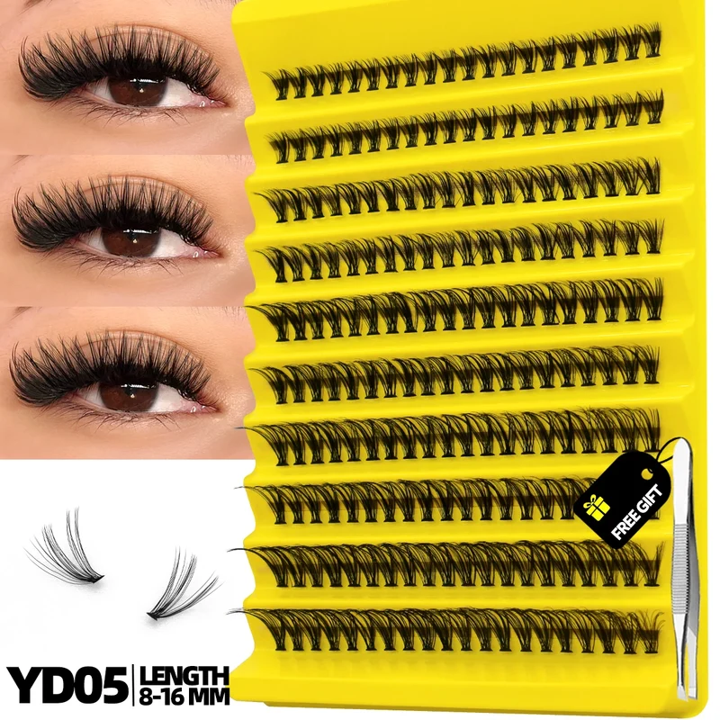 GROINNEYA Cluster Lashes Natural Eyelash extension Volume Individual Lashes Mixed Tray Faux Mink Lashes Cilias Makeup
