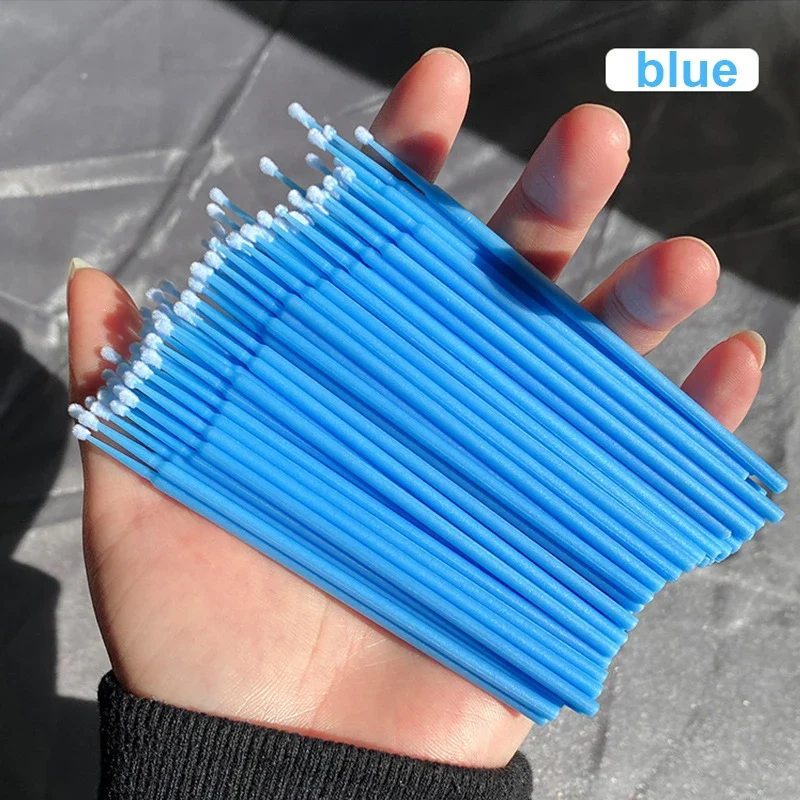 100Pcs Eyelash Cleaning Brush Lash Extension Micro Cotton Swab Individual Eyelashes Microbrush Beauty Makeup Clean Remover Tools