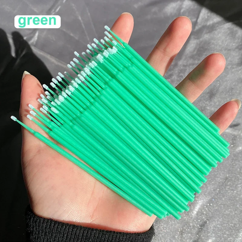 100Pcs Eyelash Cleaning Brush Lash Extension Micro Cotton Swab Individual Eyelashes Microbrush Beauty Makeup Clean Remover Tools