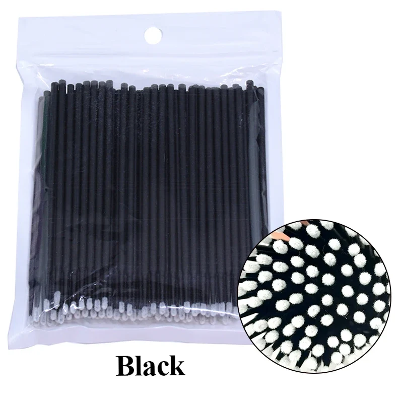100Pcs Eyelash Cleaning Brush Lash Extension Micro Cotton Swab Individual Eyelashes Microbrush Beauty Makeup Clean Remover Tools