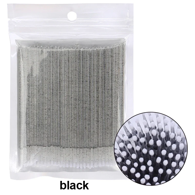 100Pcs Eyelash Cleaning Brush Lash Extension Micro Cotton Swab Individual Eyelashes Microbrush Beauty Makeup Clean Remover Tools