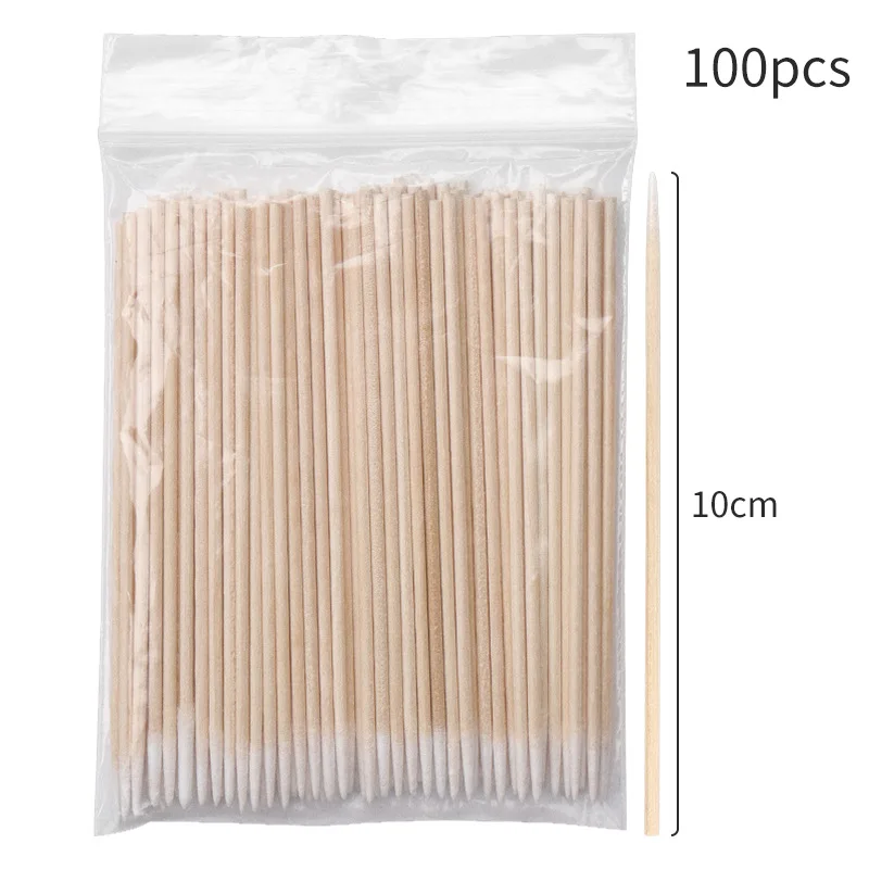 100Pcs Eyelash Cleaning Brush Lash Extension Micro Cotton Swab Individual Eyelashes Microbrush Beauty Makeup Clean Remover Tools
