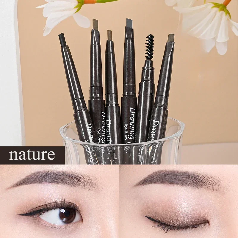 Extremely Fine Double-headed Waterproof Eyebrow Pencil - Durable and Long Lasting for Beginner Women's Makeup Eye Brow Pen