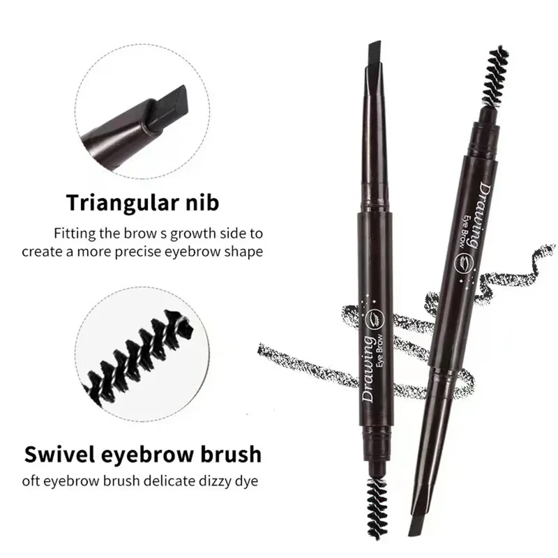 Extremely Fine Double-headed Waterproof Eyebrow Pencil - Durable and Long Lasting for Beginner Women's Makeup Eye Brow Pen