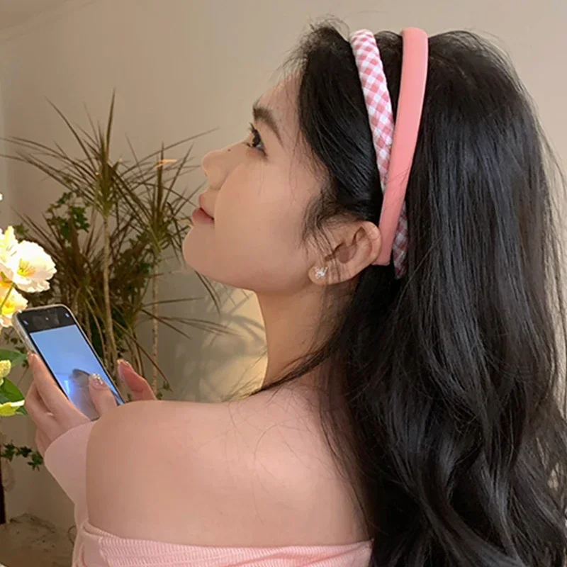 Thin Sponge Hairband 2024 Spring Summer Women's Girls Elegant Head Band Makeup Face Wash Hair Hoop Fashion Hair Accessories