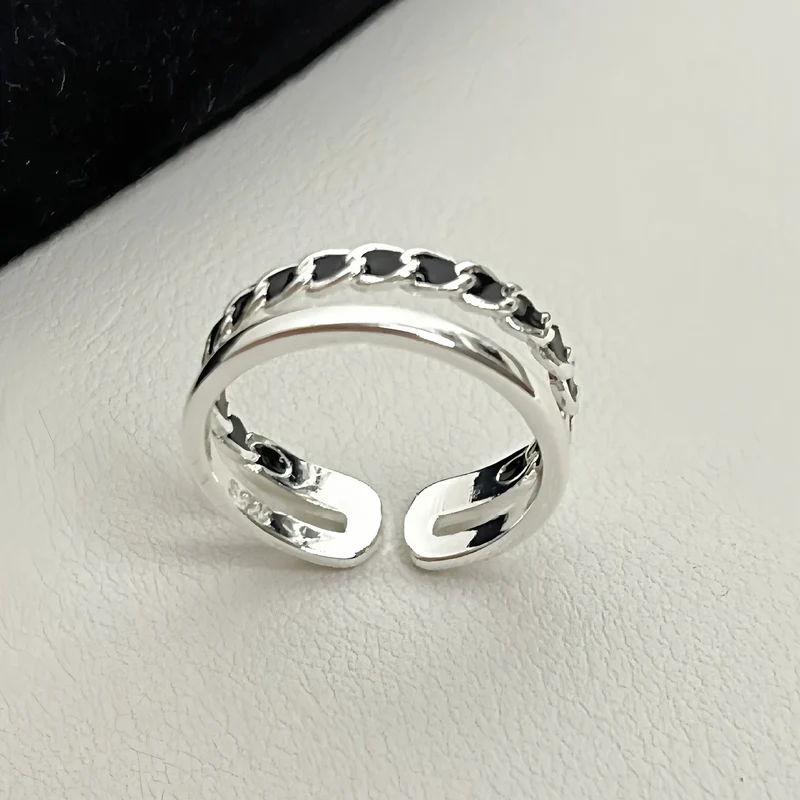 VENTFILLE 925 Sterling Silve Love Heart Ring for Women Girl Gift Line Pearl Korean Sweet Jewelry Birthday Gift Dropshipping