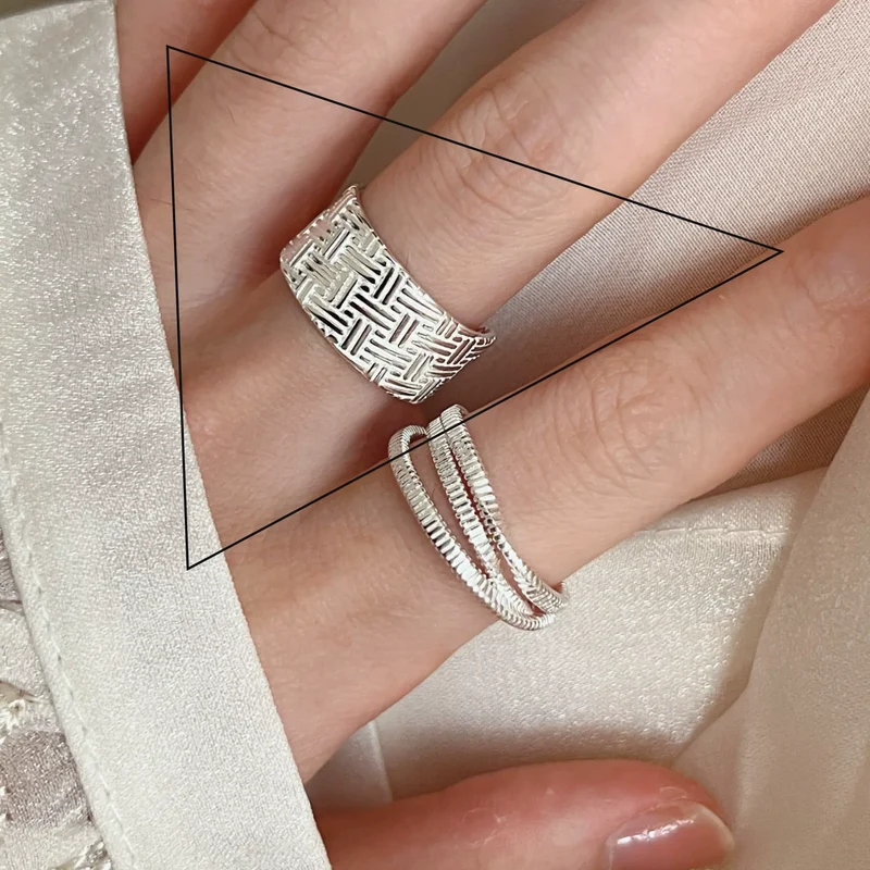 VENTFILLE 925 Sterling Silve Love Heart Ring for Women Girl Gift Line Pearl Korean Sweet Jewelry Birthday Gift Dropshipping