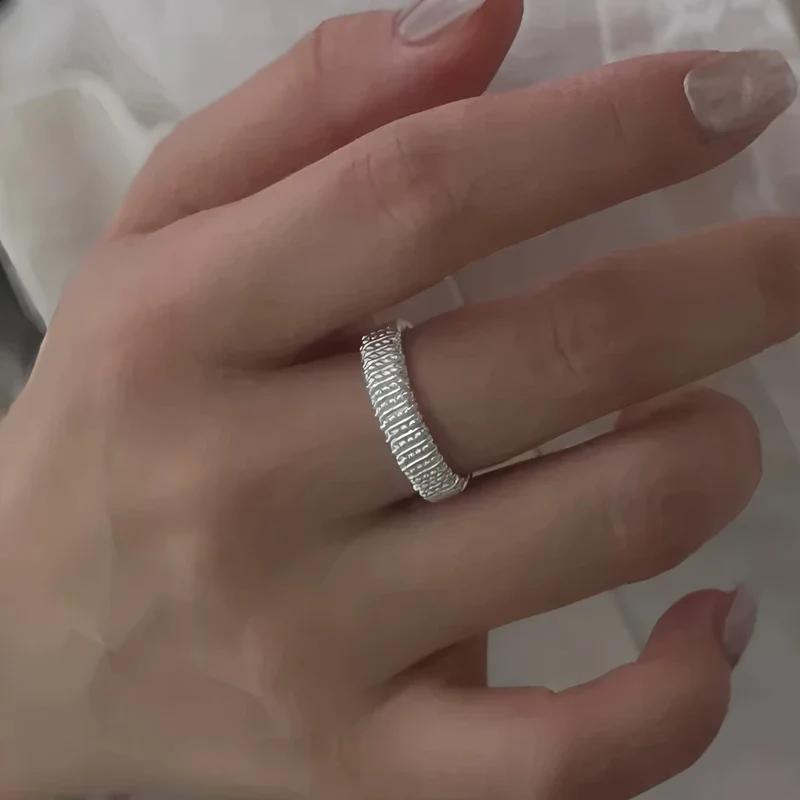 VENTFILLE 925 Sterling Silve Love Heart Ring for Women Girl Gift Line Pearl Korean Sweet Jewelry Birthday Gift Dropshipping