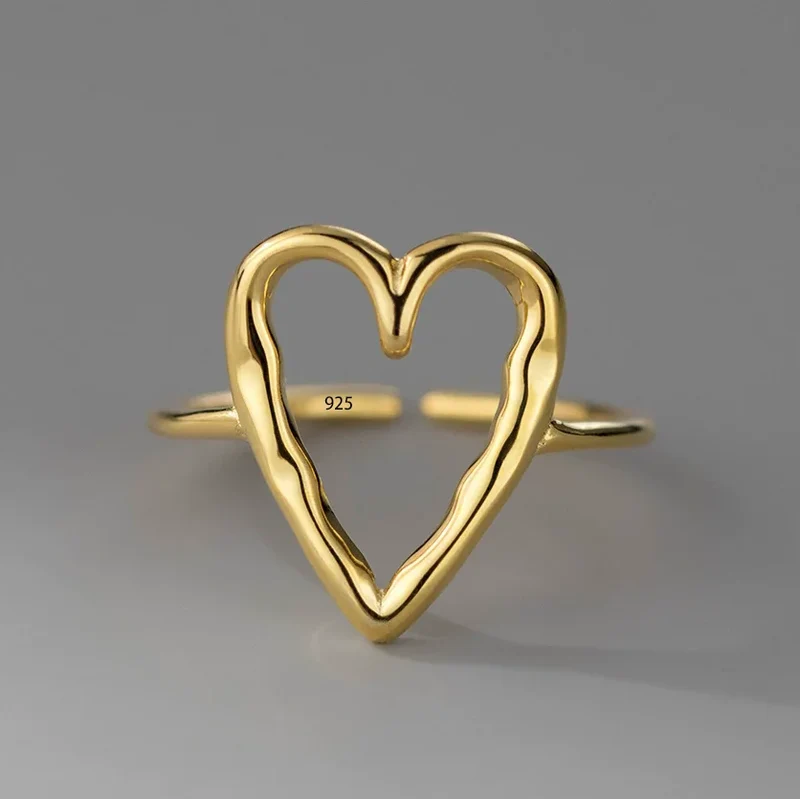 VENTFILLE 925 Sterling Silve Love Heart Ring for Women Girl Gift Line Pearl Korean Sweet Jewelry Birthday Gift Dropshipping