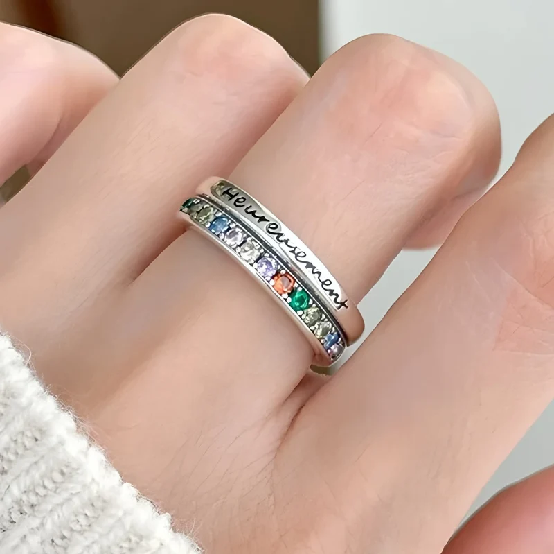 VENTFILLE 925 Sterling Silve Love Heart Ring for Women Girl Gift Line Pearl Korean Sweet Jewelry Birthday Gift Dropshipping