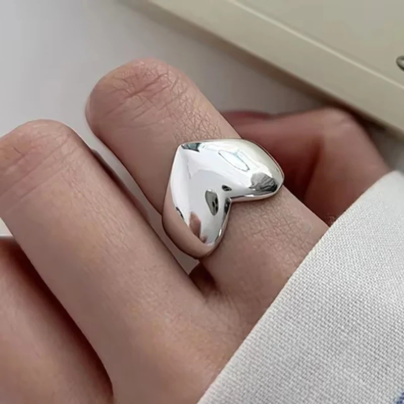 VENTFILLE 925 Sterling Silve Love Heart Ring for Women Girl Gift Line Pearl Korean Sweet Jewelry Birthday Gift Dropshipping