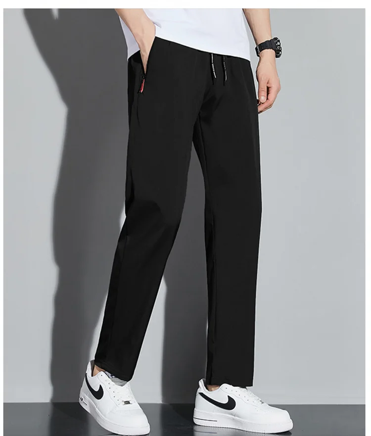 Men's Casual Pants Business Stretch Slim Fit Elastic Waist Jogger Korean Classic Blue Black Gray Male Brand Trousers