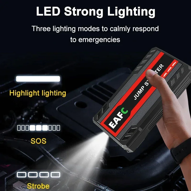 EAFC Car Jump Starter Power Bank Car Battery Starter 600A12V Auto Starting Device with LED Light For Auto Battery Booster Buster