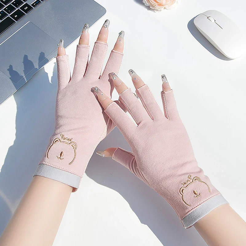 1 Pair Anti UV Nail Gloves UV Gel Shield Glove Fingerless Manicure Nail Art Tools LED Lamp Nails Dryer Radiation Hand nail tools