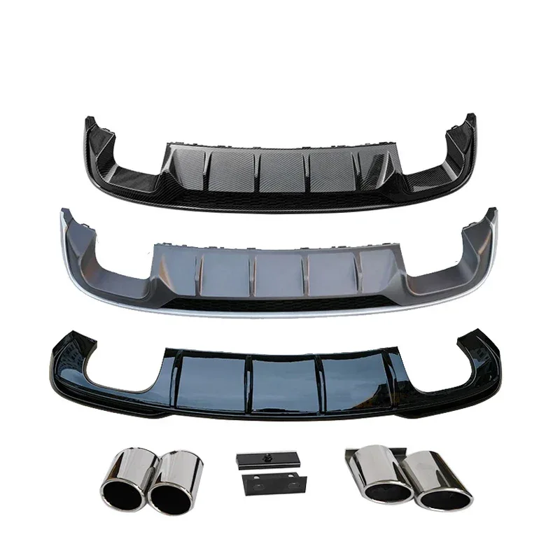 Factory A3 ABS Glossy Black Diffuser S3 Style Rear Bumper Diffuser Splitter Lip With Exhaust Pipe for Audi A3 2017 2018 2019