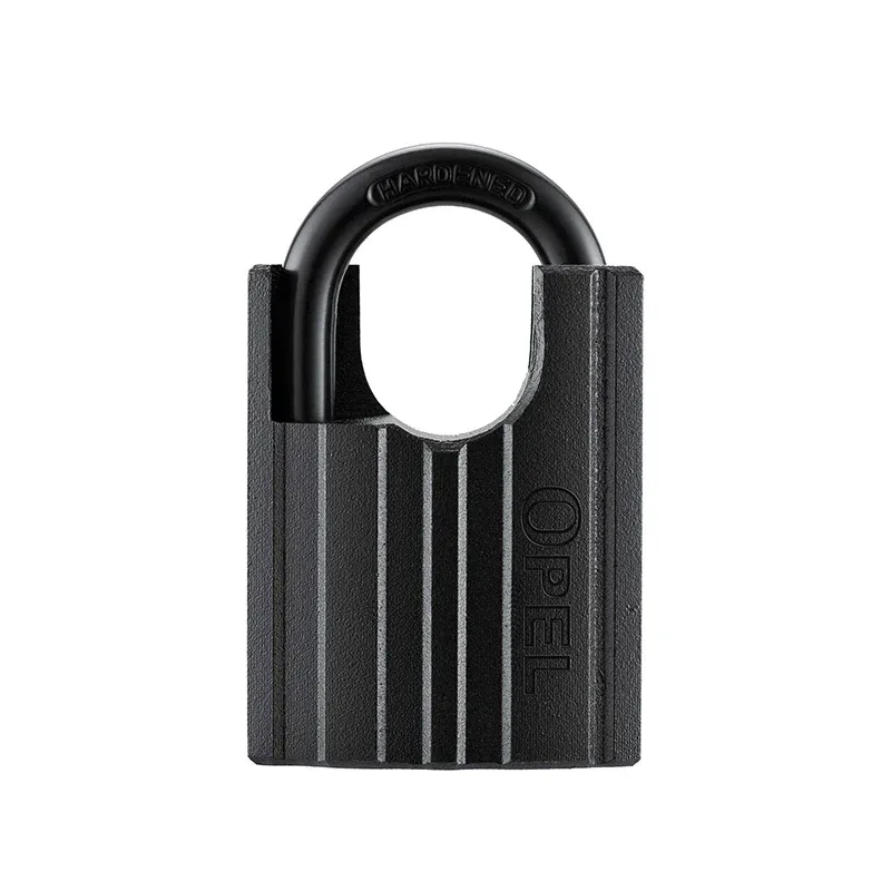 OPEL Heavy Duty Hardened Iron Anti-Theft Waterproof Padlock A3 Steel Shackle Key Operated Black Color for Outdoor/Indoor Use