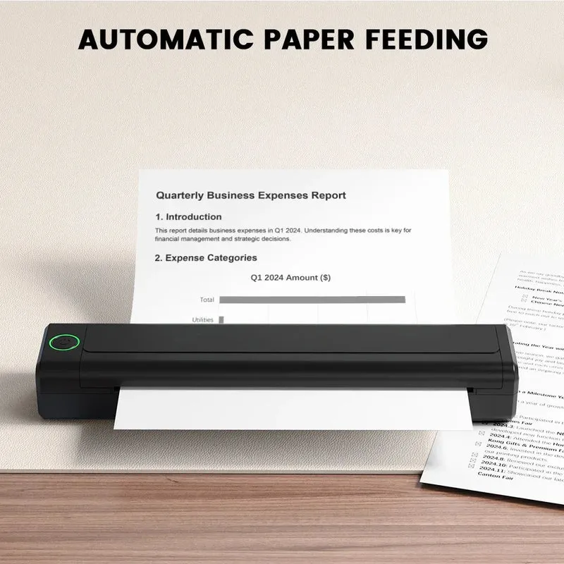 NEWYES Portable A4 Wireless Inkless Thermal Transfer Printer Mini Pocket Thermal Printer for Daily Using