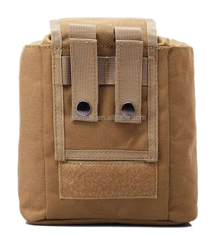 Folding Mini Molle Drawstring Tactical Dump Pouch for Outdoor Hunting Shooting Minimalist Large Recovery Tactical Drop Pouch