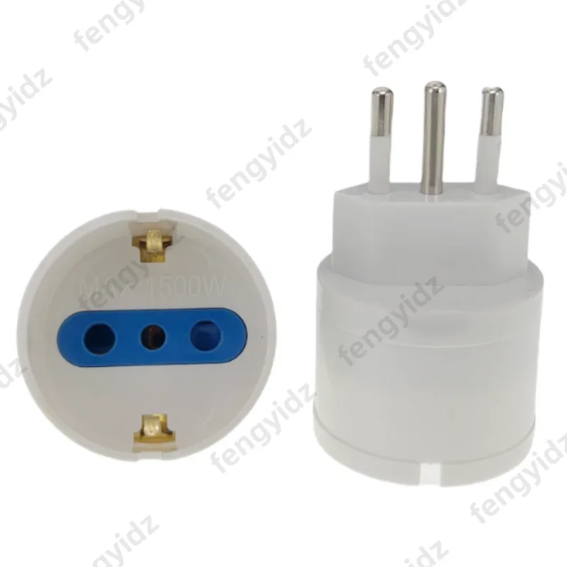 fengyidz 1PCS Italy Travel Plug Adapter 3 Ways Socket with Switch Multi Port Outlet Italian Standard