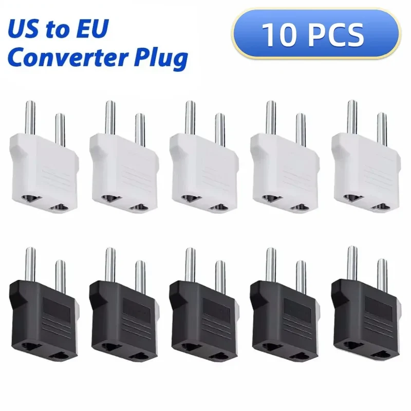 3/5/10Pcs US to EU Converter Plug 4mm/4.8mm Electrical Socket Plugs Adapters American China Europe Plug Adapter Converter Socket