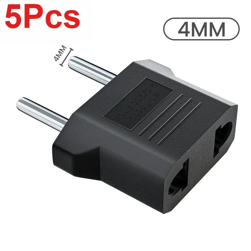 3/5/10Pcs US to EU Converter Plug 4mm/4.8mm Electrical Socket Plugs Adapters American China Europe Plug Adapter Converter Socket