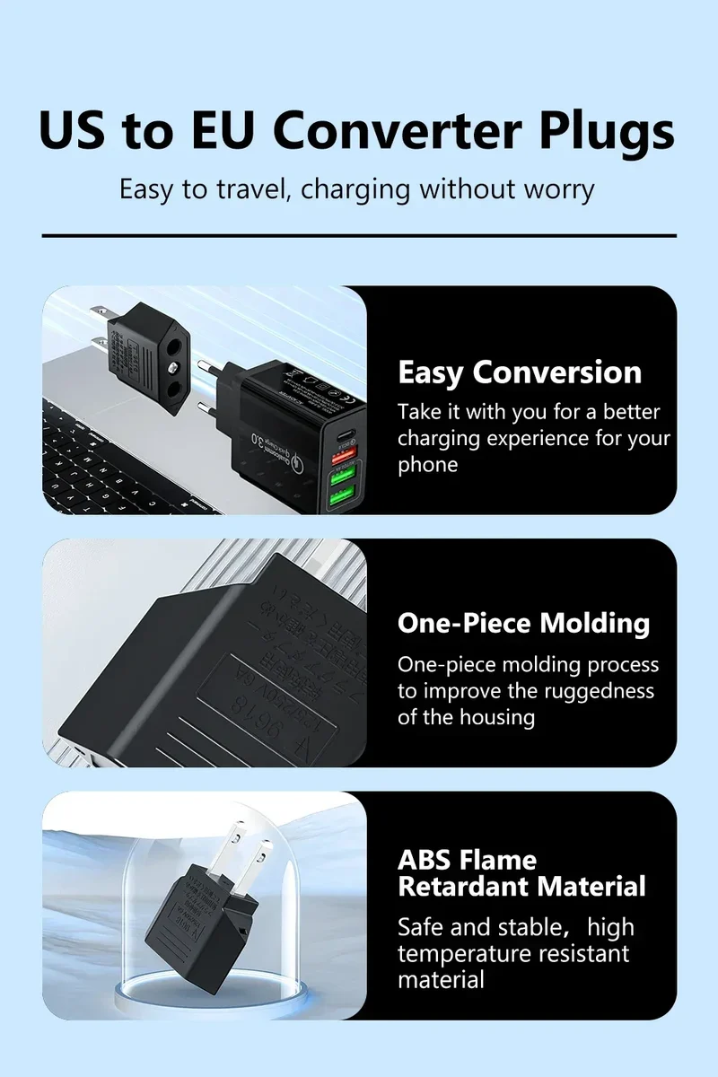 US Electrical Plug Adapter US To EU Socket Outlet American Japan China Travel Adapter European EU To US Power Adapter Converter